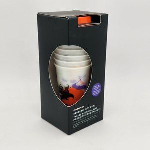 Starbucks Halloween 2022 Set of 6 Reusable Glow In The Dark Hot Cups NEW in Box